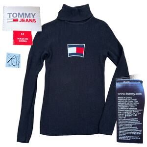 Tommy Jeans Cotton/Cashmere Blend Turtleneck Sweater Sz M